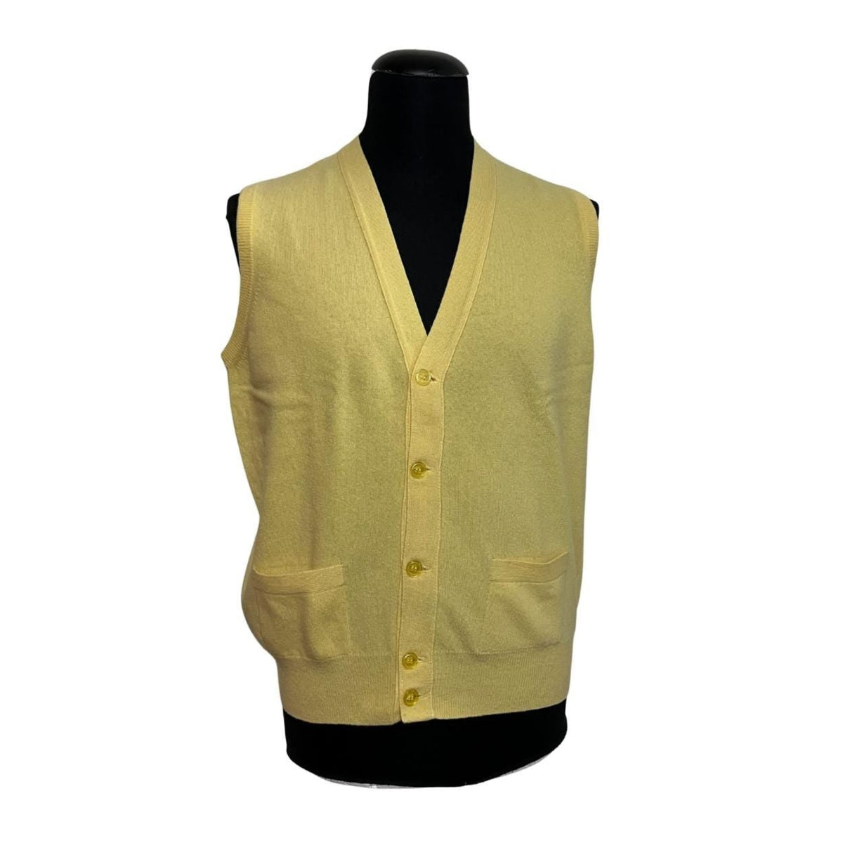 Yellow Geelong  Gilet da uomo Stivaleria Savoia in lana gialla Super Geelong — anni ’90