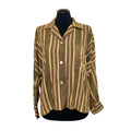 Yellow Seventies  Camicia in seta stampata gialla, nera e beige — anni ’70
