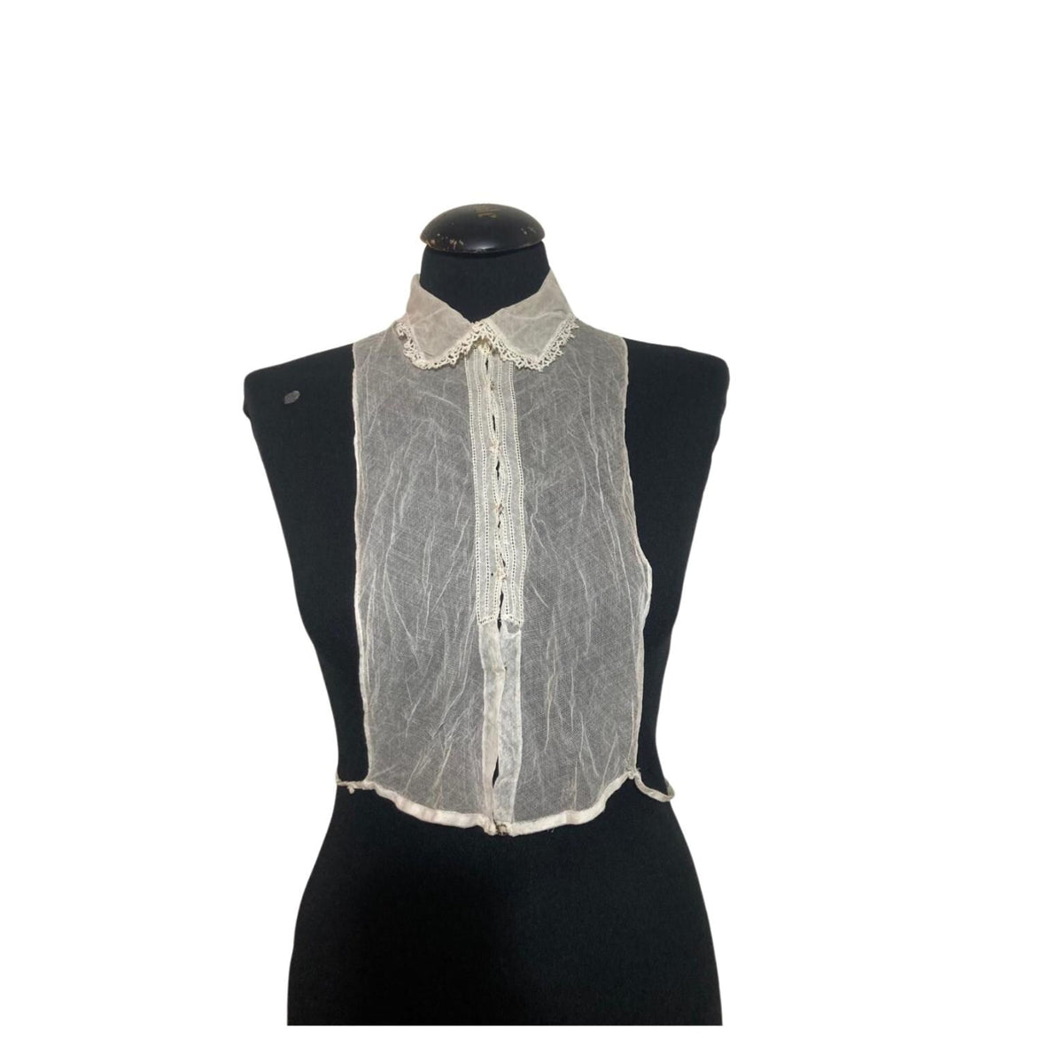 Colletto / ruff d’epoca in tulle bianco antico