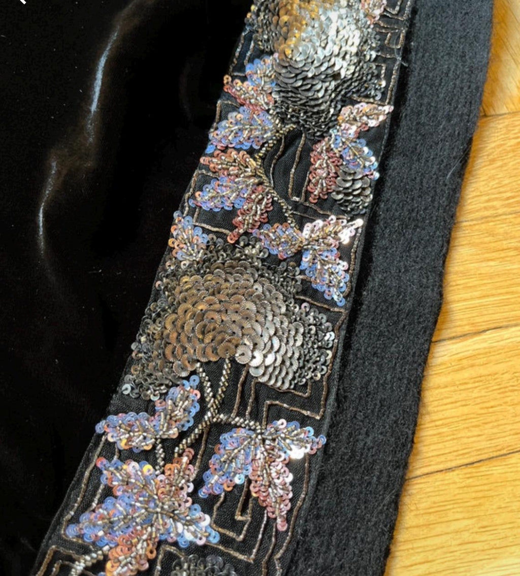 Vintage Velvet Ibrigu Top with Sequin Embroidery Pink Bronze |