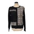 Antipast Black Cardigan with Floral Embroidery