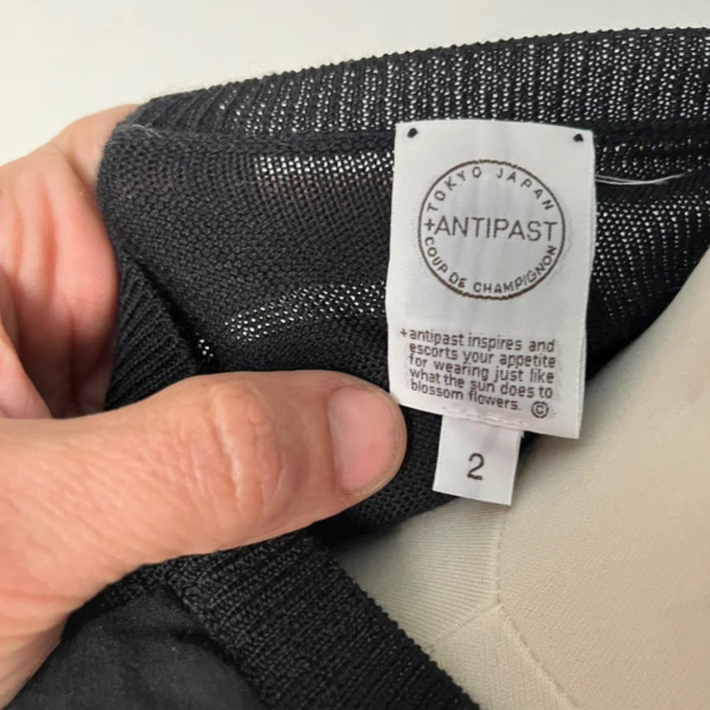 Antipast Black Cardigan with Floral Embroidery