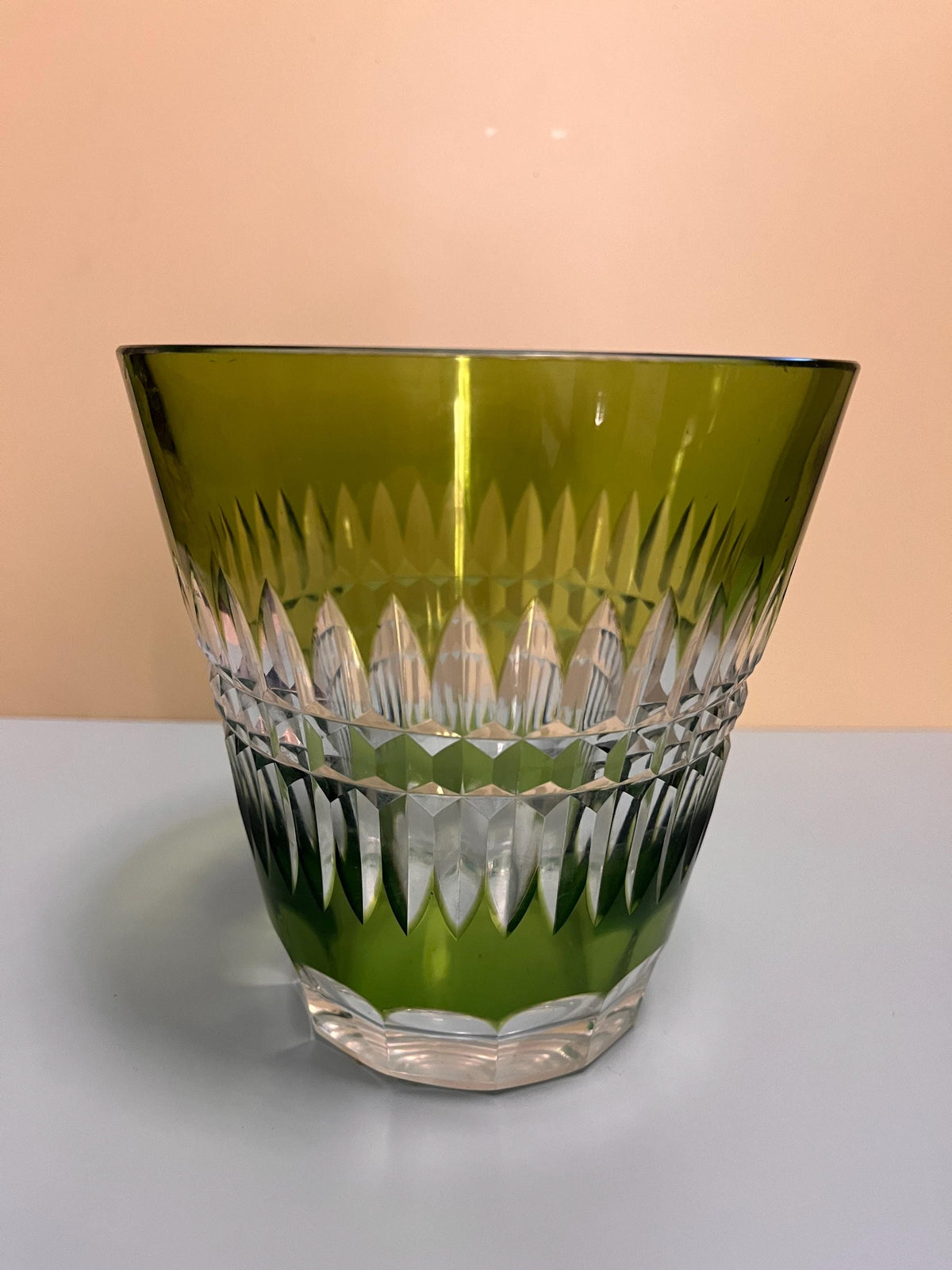 Antique Green Cut Crystal Vase – Val Saint Lambert