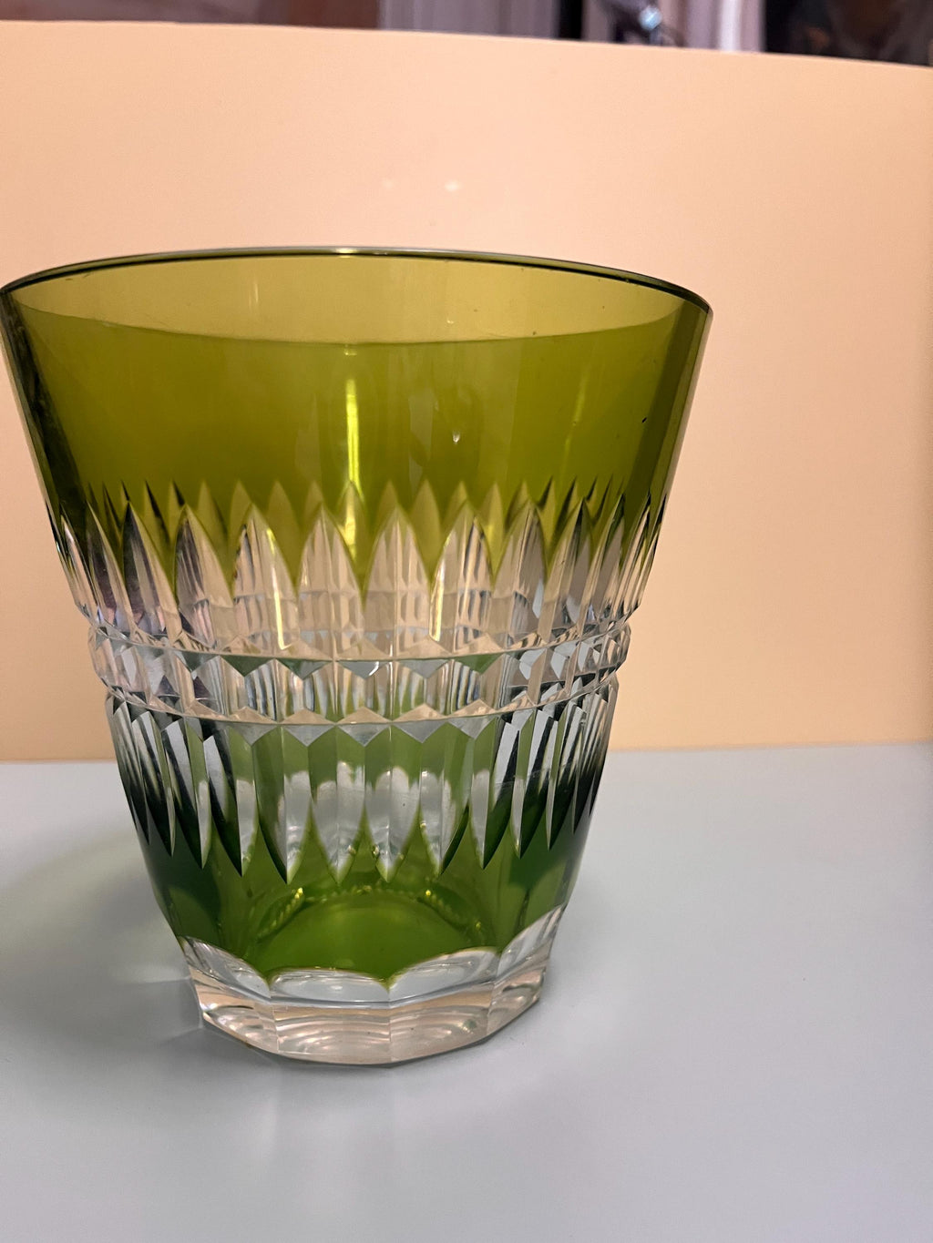 Antique Green Cut Crystal Vase – Val Saint Lambert