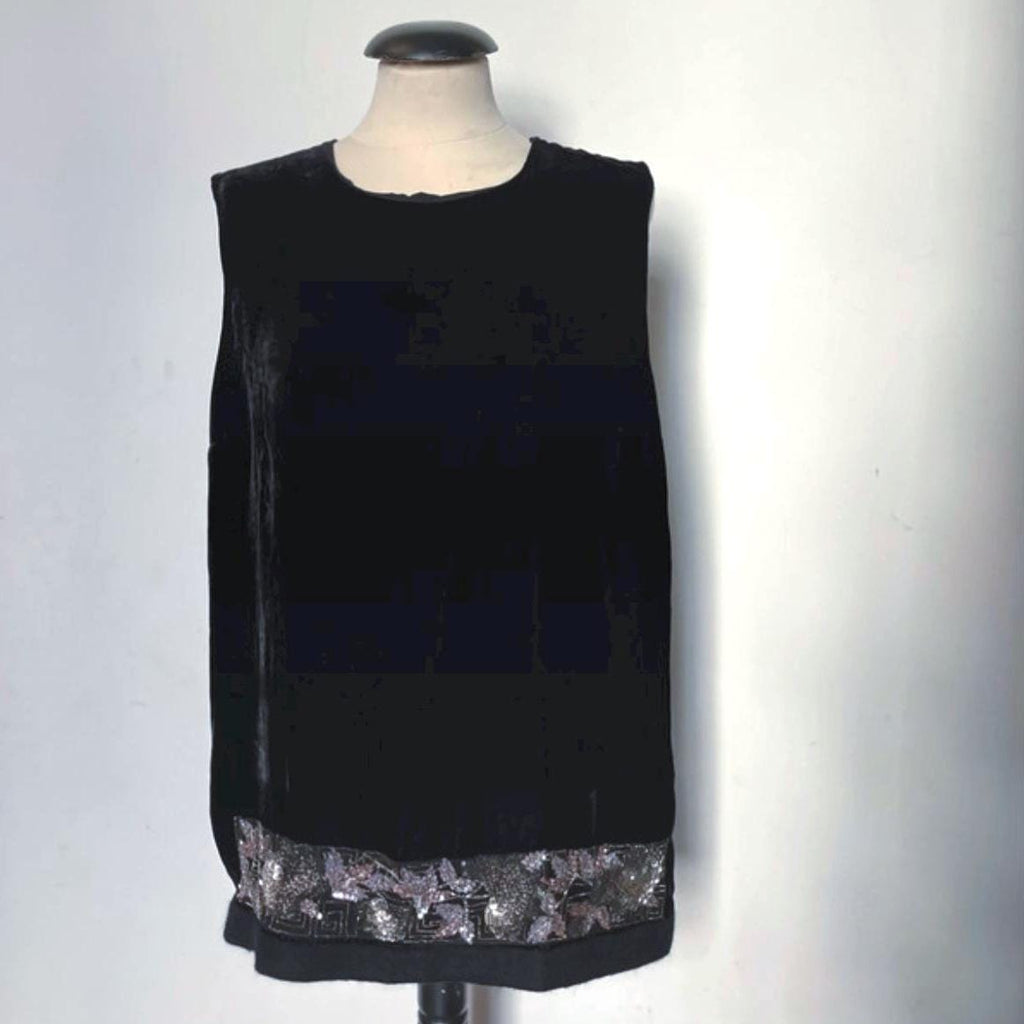 Vintage Velvet Ibrigu Top with Sequin Embroidery Pink Bronze |