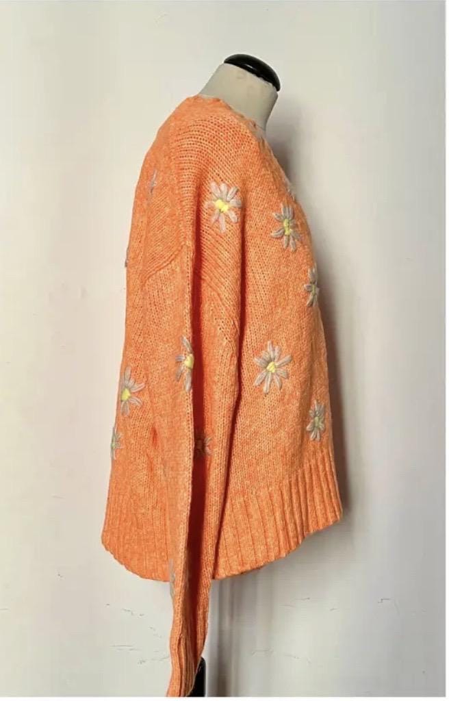 Orange Flowers  Maglia Mira Mikati arancione con motivo floreale