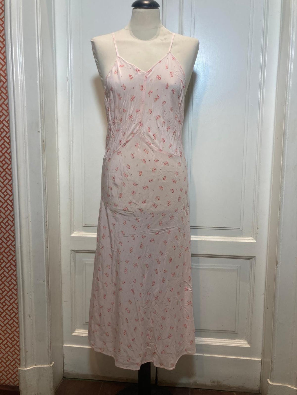 Sottoveste in seta rosa a fiori anni ’60