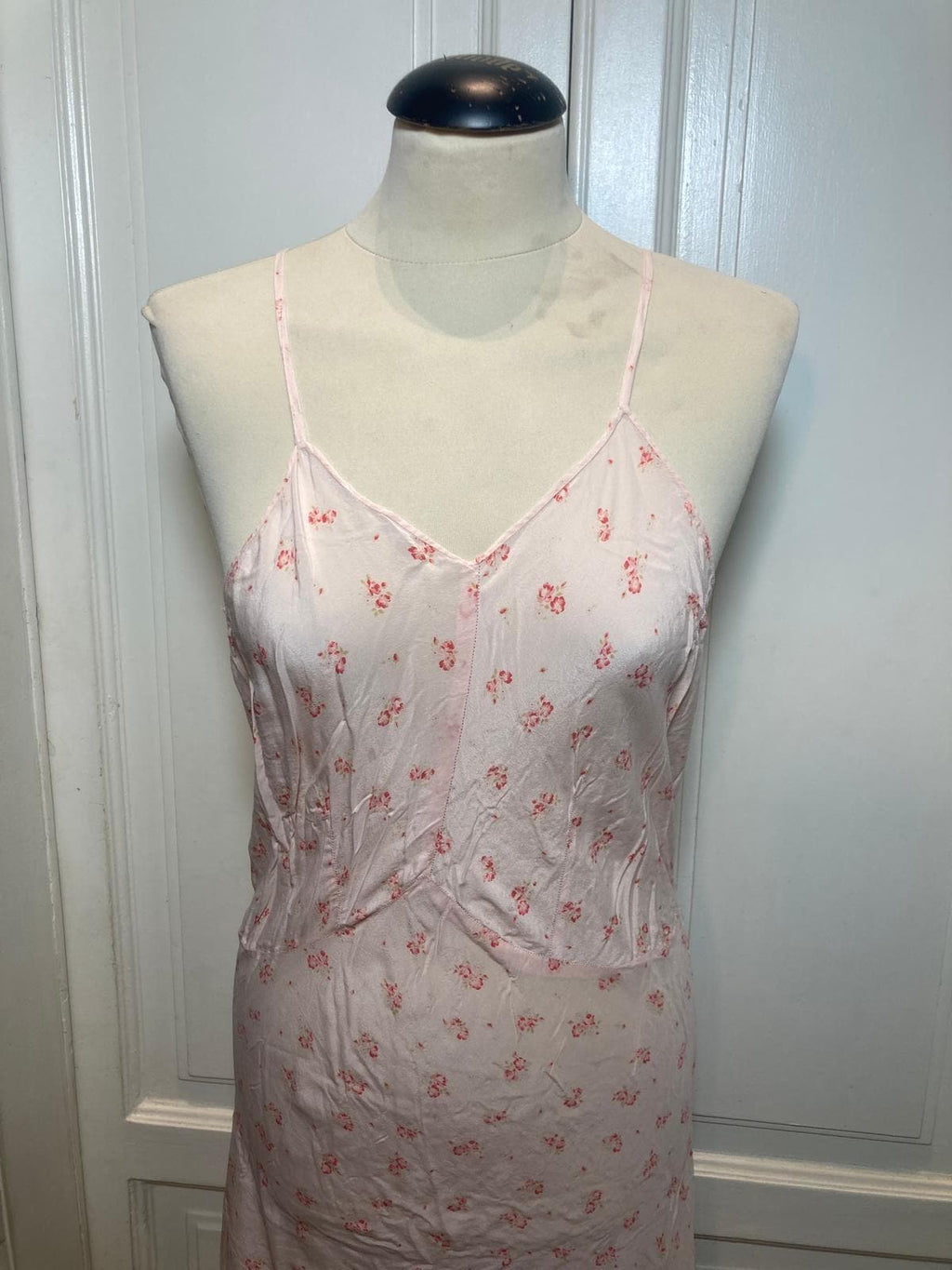Sottoveste in seta rosa a fiori anni ’60