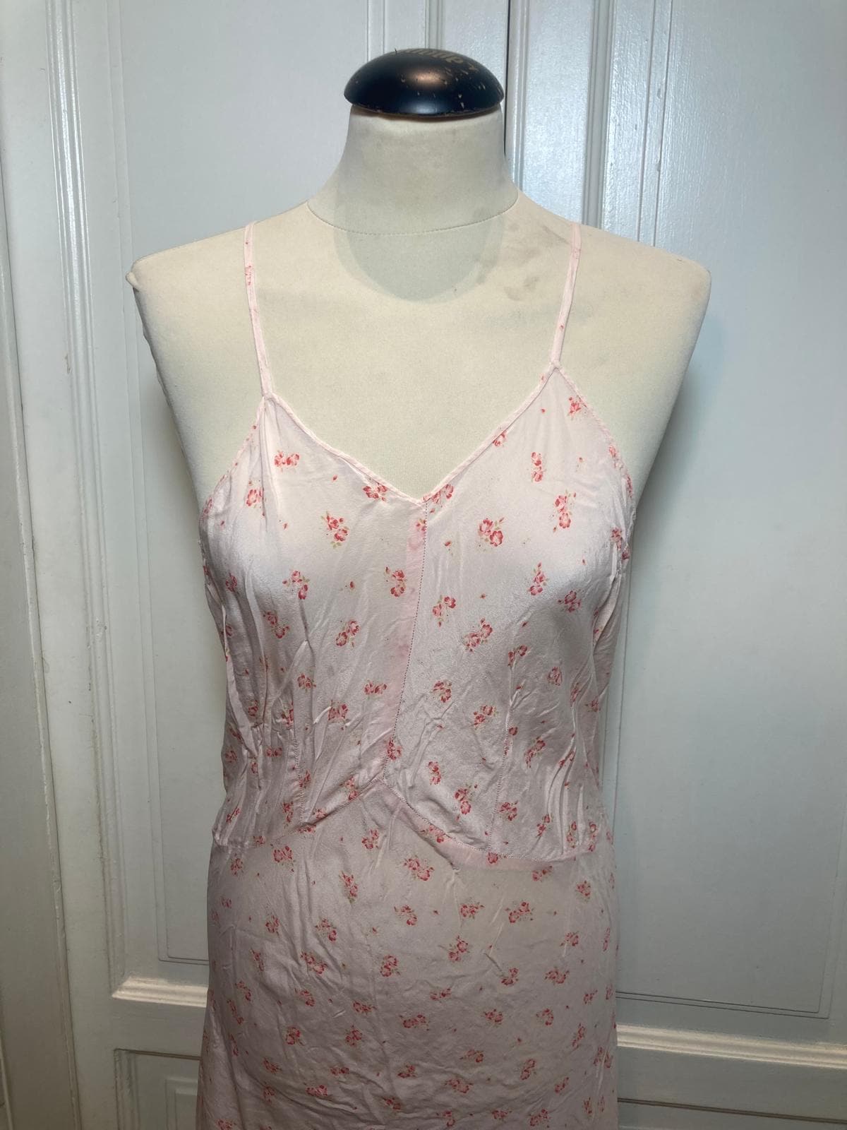 Sottoveste in seta rosa a fiori anni ’60