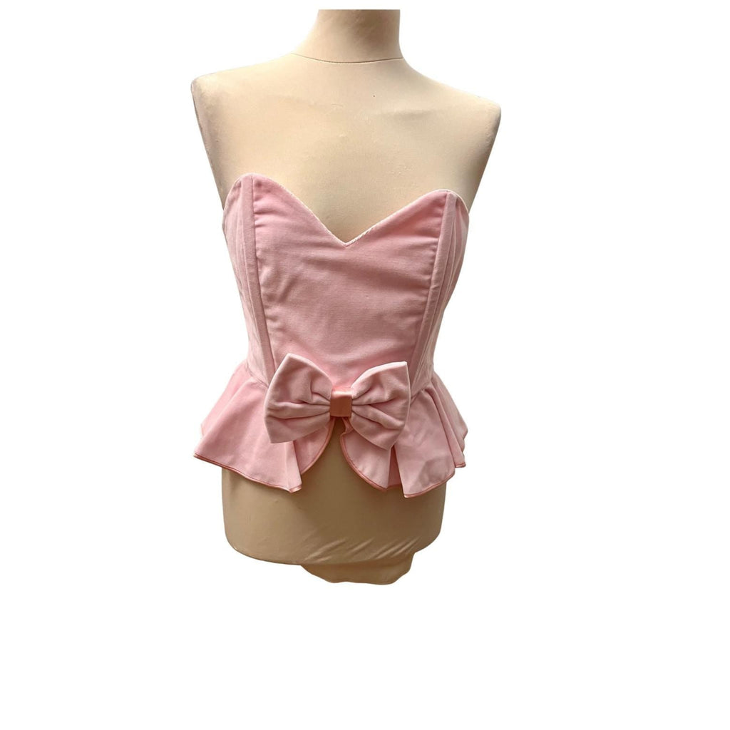 Pink Velvet  Bustier sartoriale in velluto rosa — Made in Italy, anni ’80