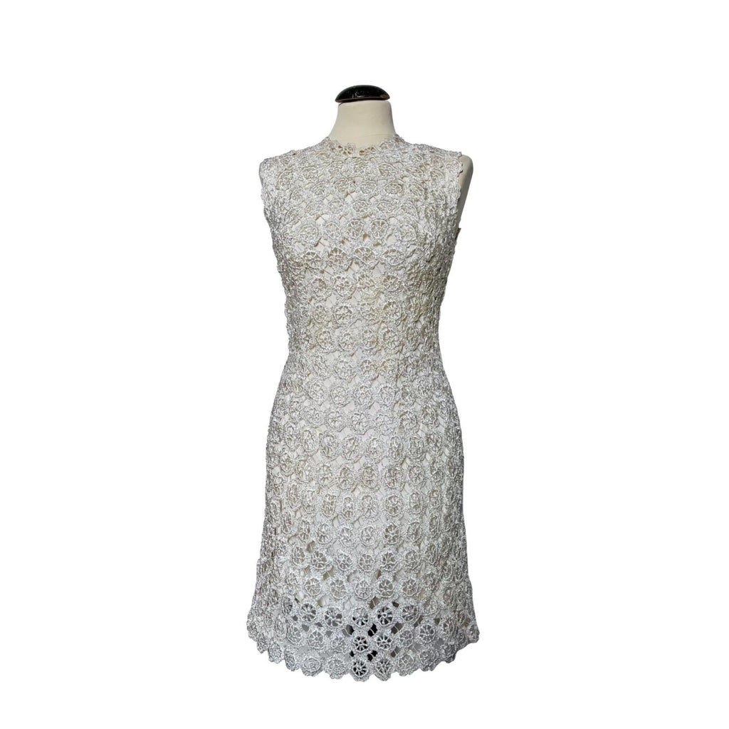 Abito crochet in rafia bianca anni ’60