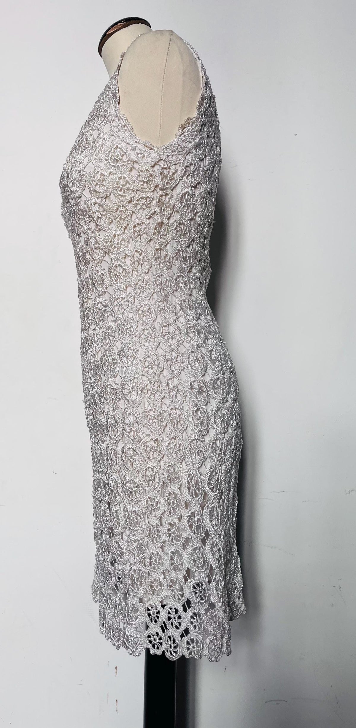 Abito crochet in rafia bianca anni ’60