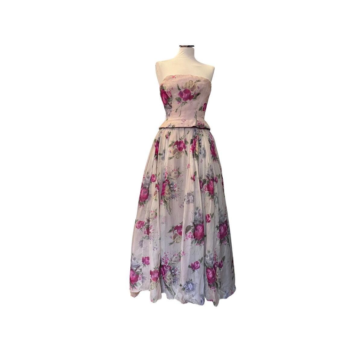 Abito in chiffon di seta a fiori  anni ’60