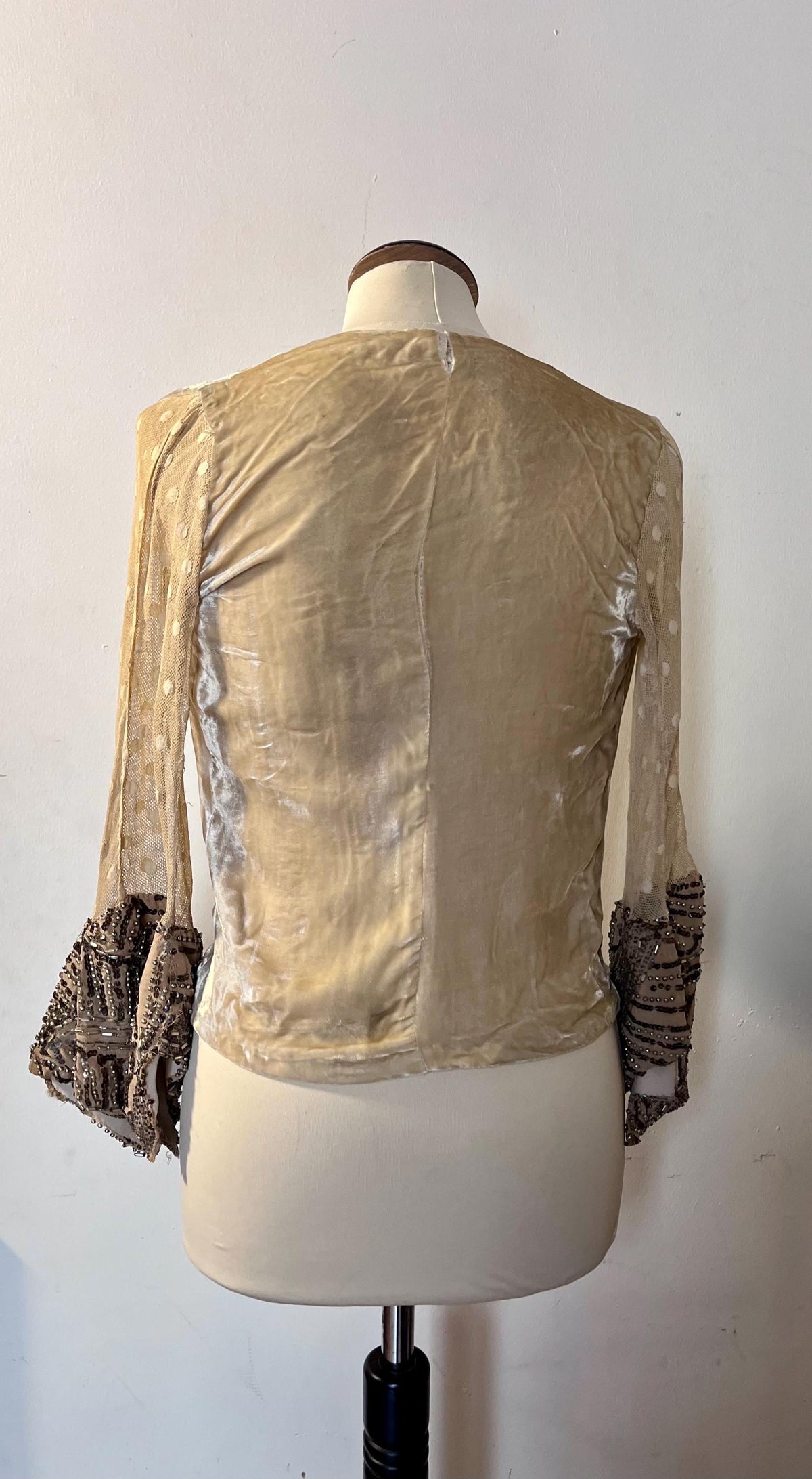 Camicia in velluto di seta e pizzo anni ’20