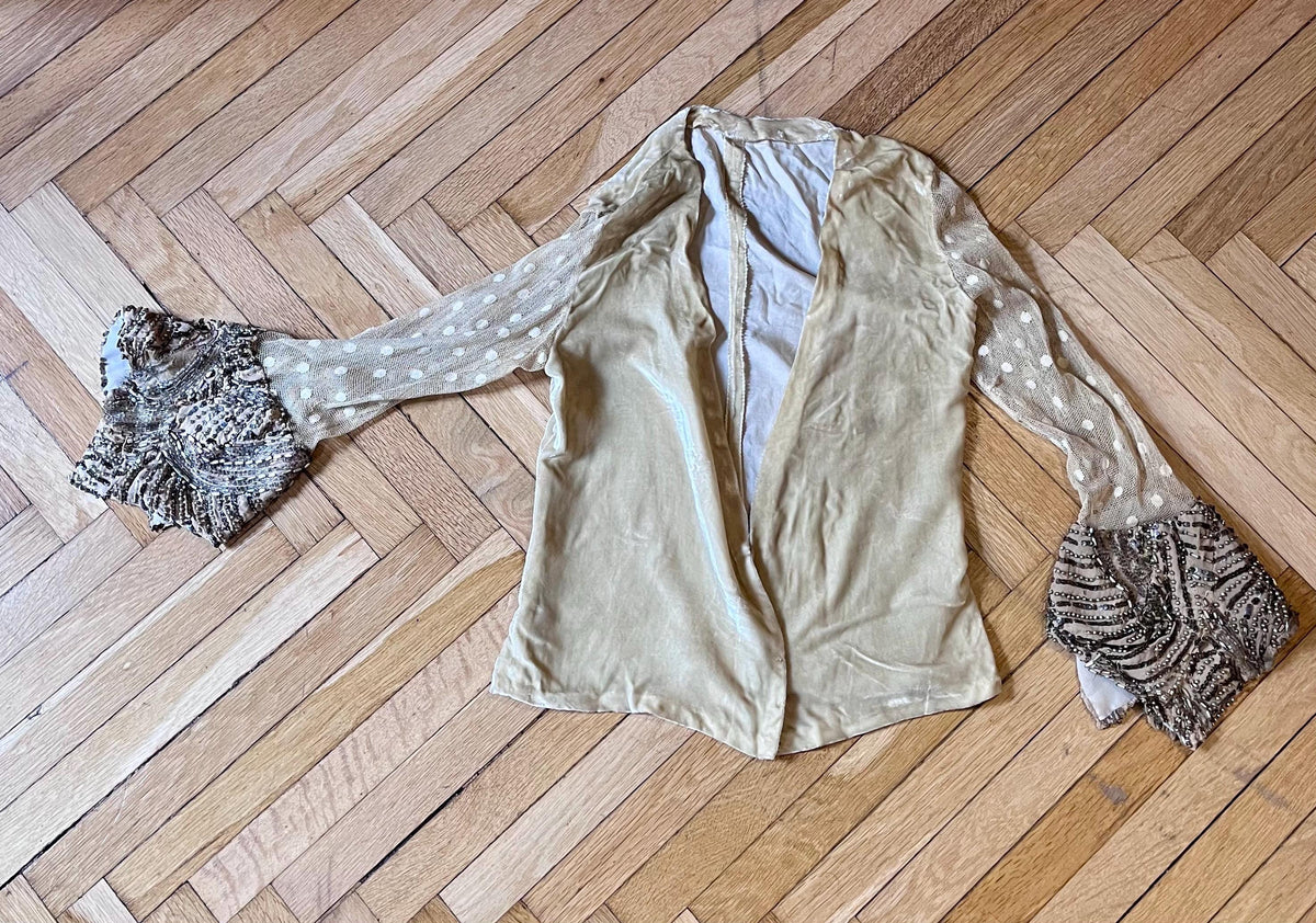 Camicia in velluto di seta e pizzo anni ’20