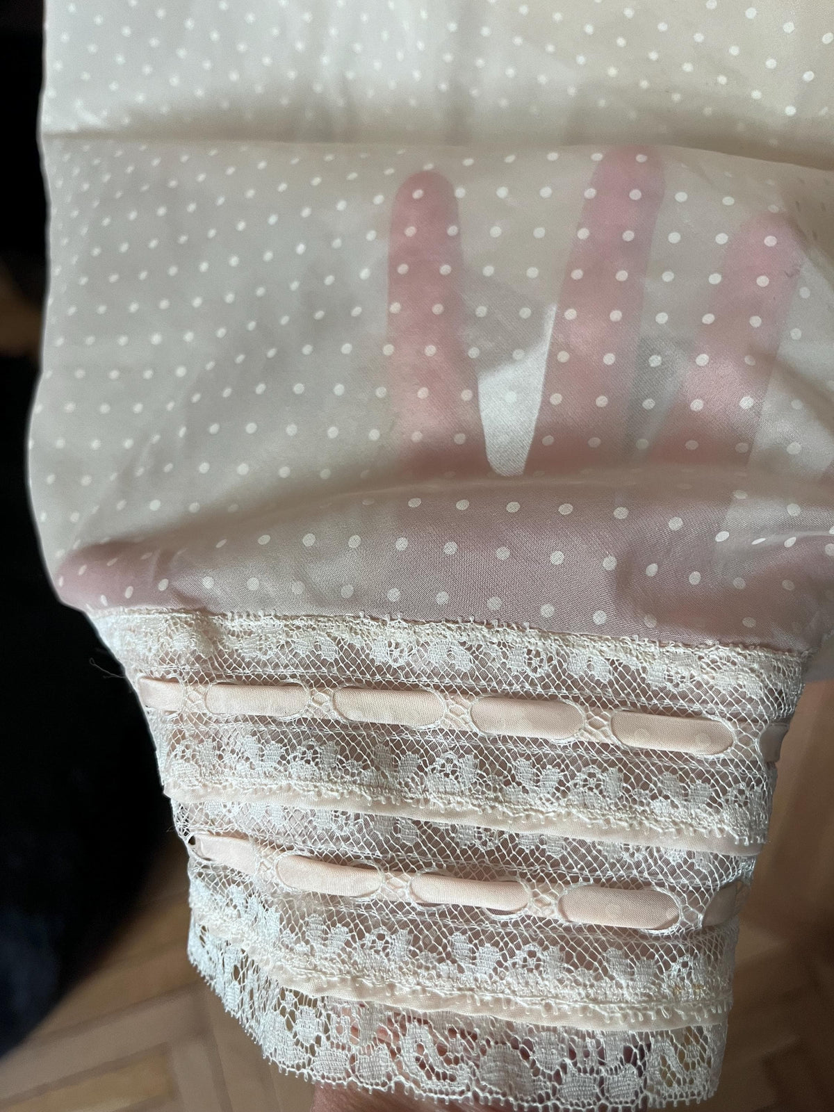 1970s pink polka dot slip dress