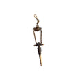 Antique Brass Chatelaine Scissor/Stiletto/Bodkin Holder with Clip - 1900's - Rococo Heraldic Design