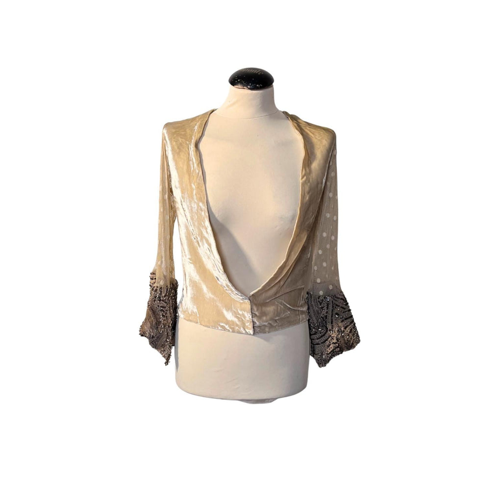 Camicia in velluto di seta e pizzo anni ’20