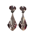 1990s Silver-Tone & Rhinestone Clip-On Earrings