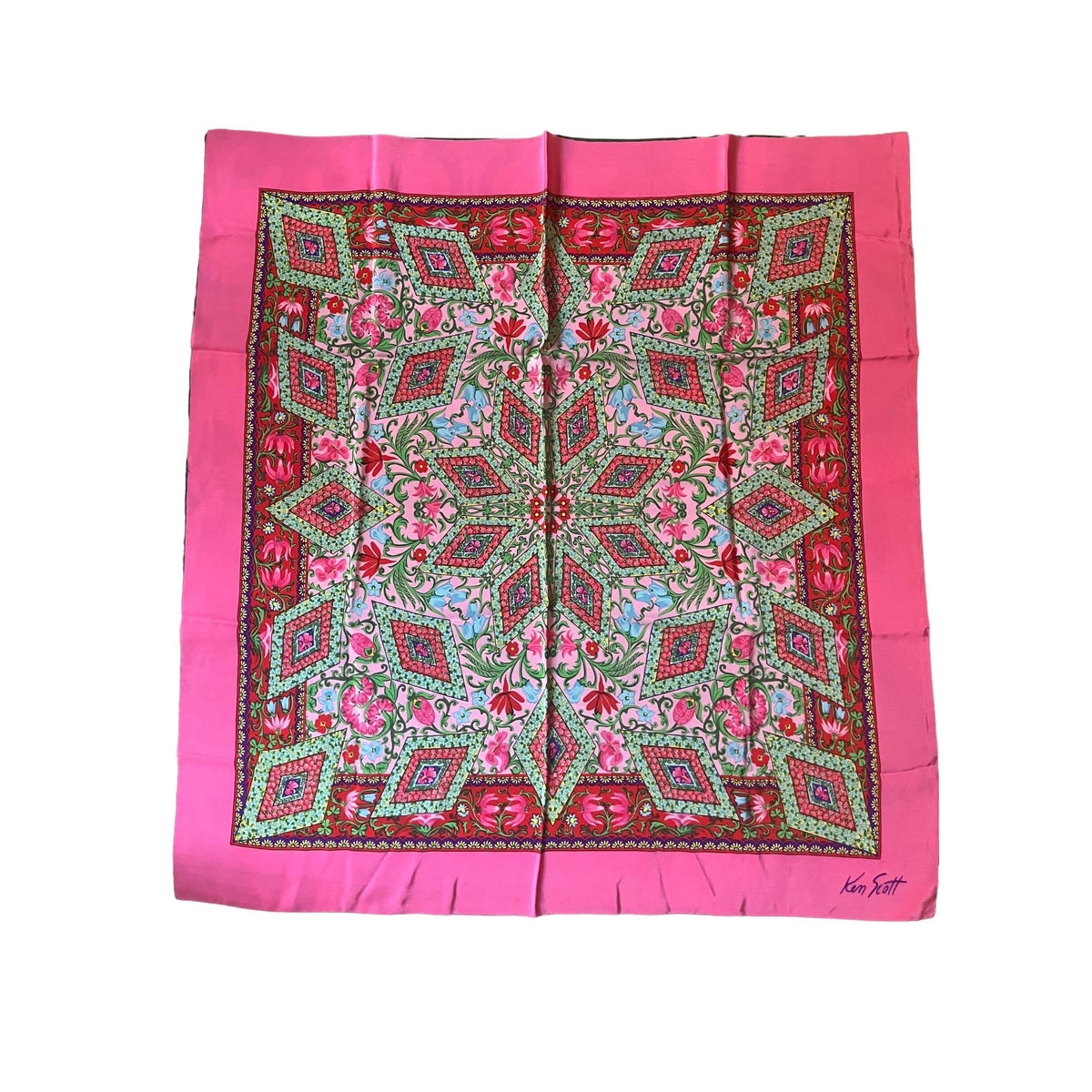 Vintage 1980s Ken Scott Silk Scarf