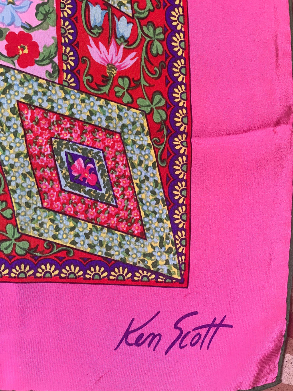 Vintage 1980s Ken Scott Silk Scarf