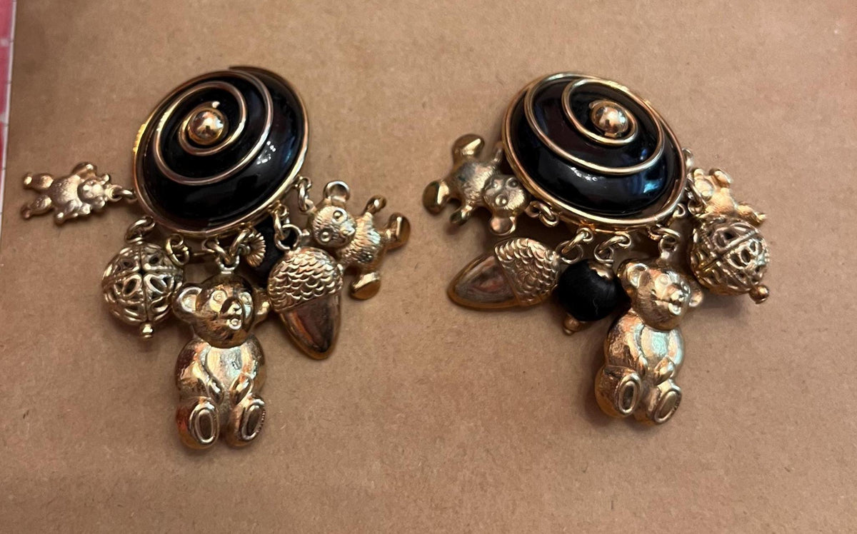 Orecchini a clip anni 90 con charms