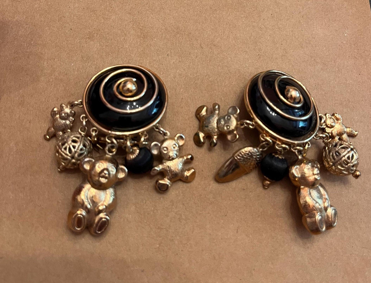 Orecchini a clip anni 90 con charms