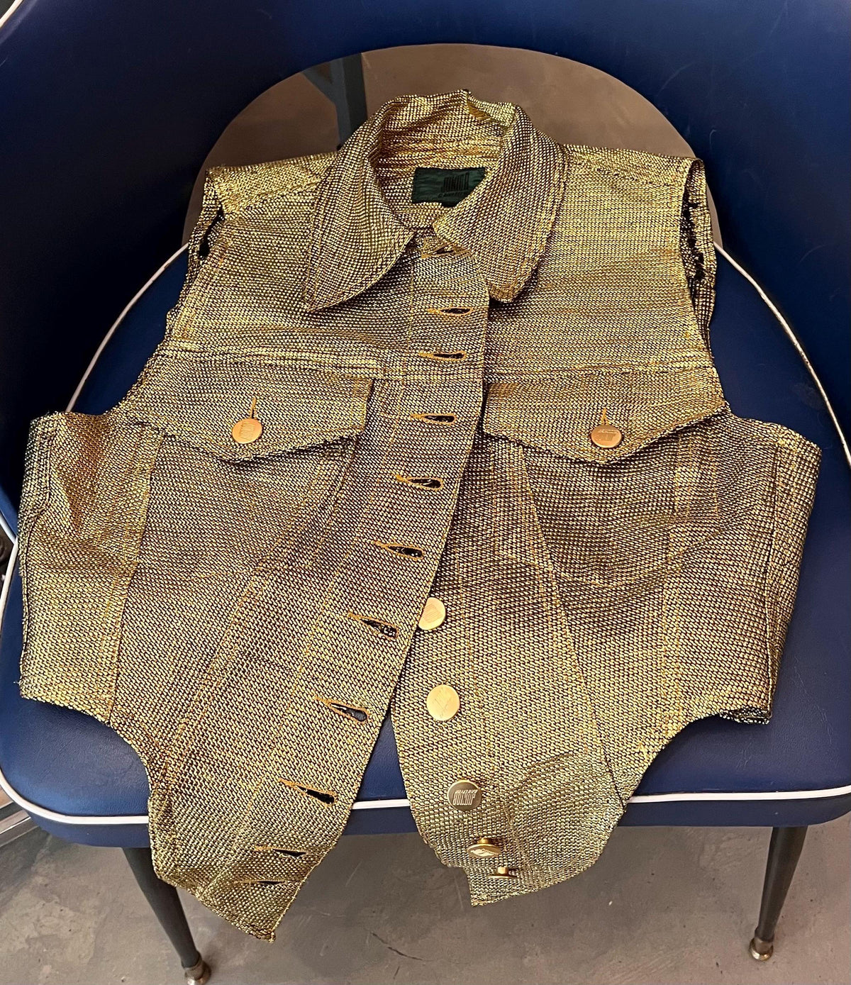 Jean Paul Gaultier Spring 1989 Gold Metallic Lurex Jacket