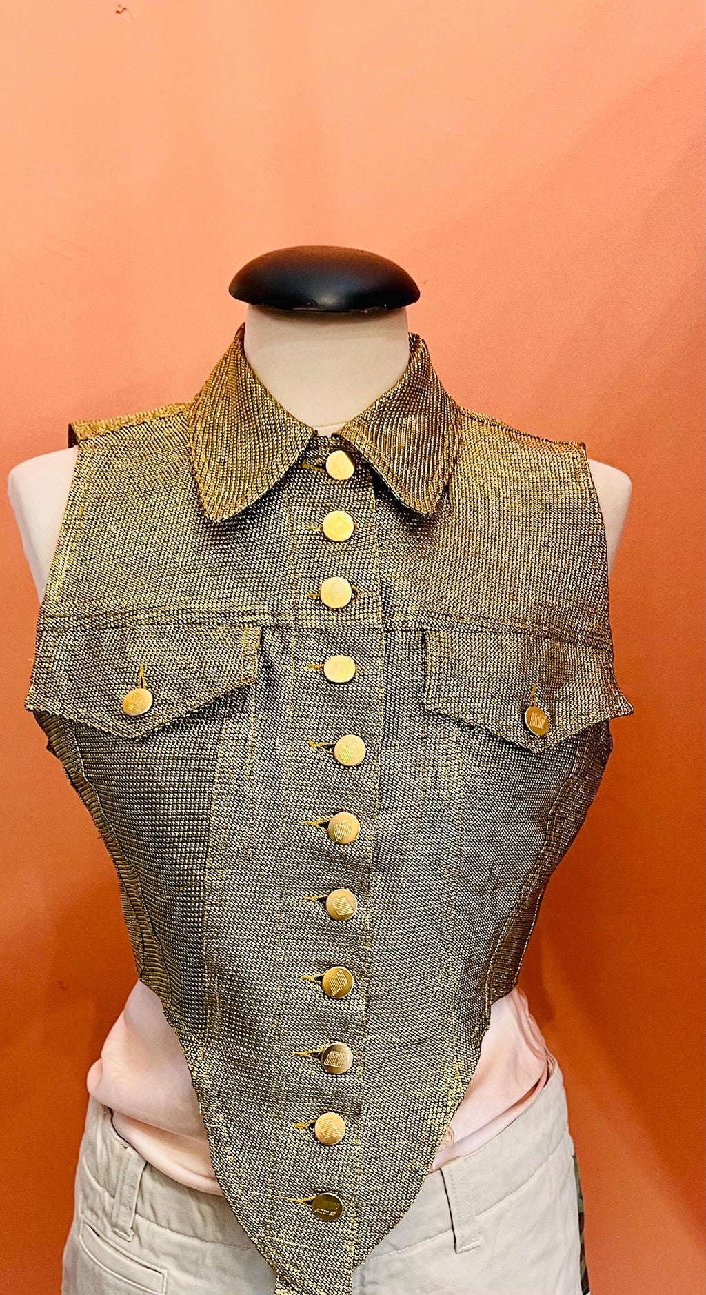Jean Paul Gaultier Spring 1989 Gold Metallic Lurex Jacket