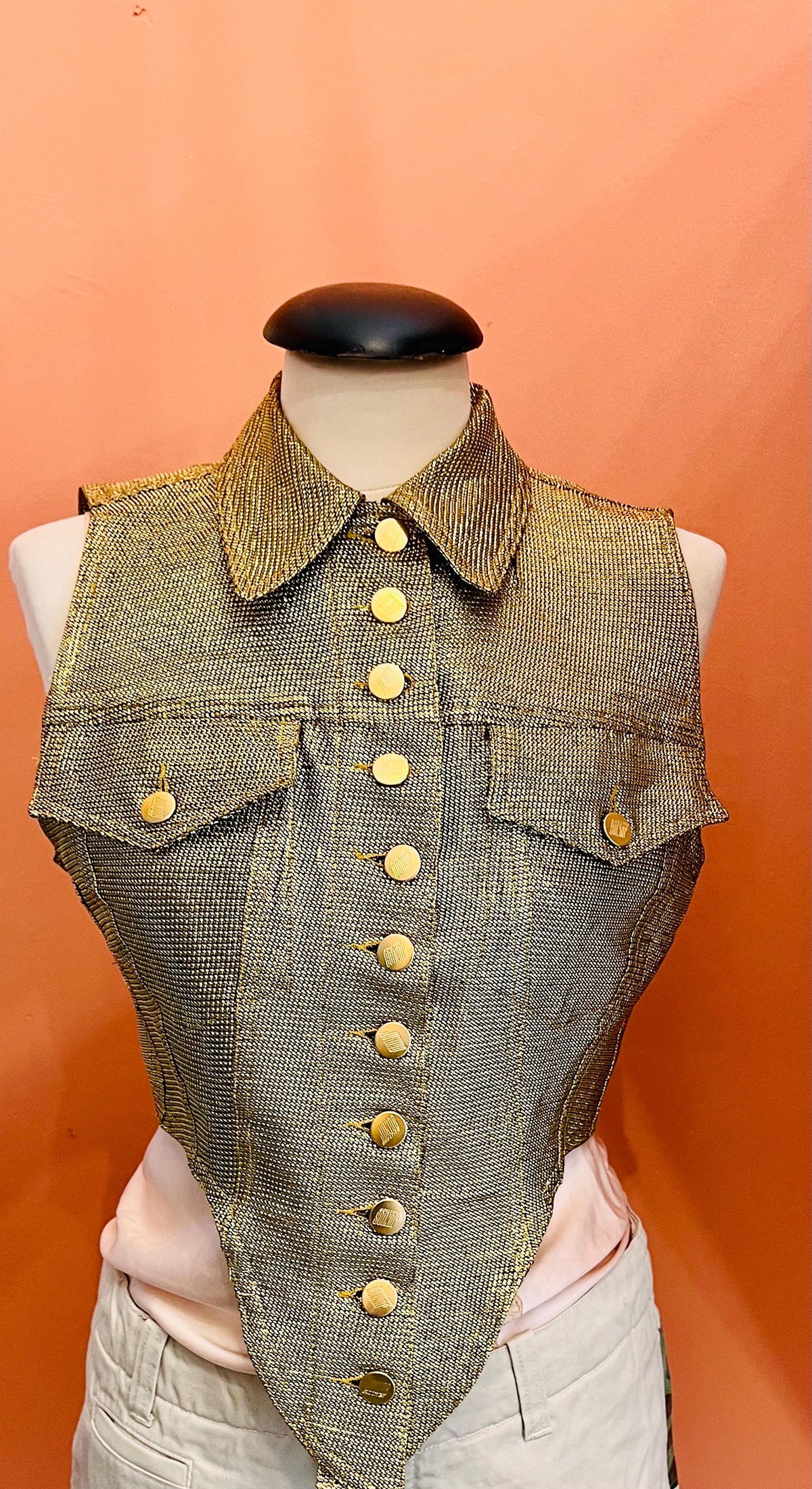 Jean Paul Gaultier Spring 1989 Gold Metallic Lurex Jacket