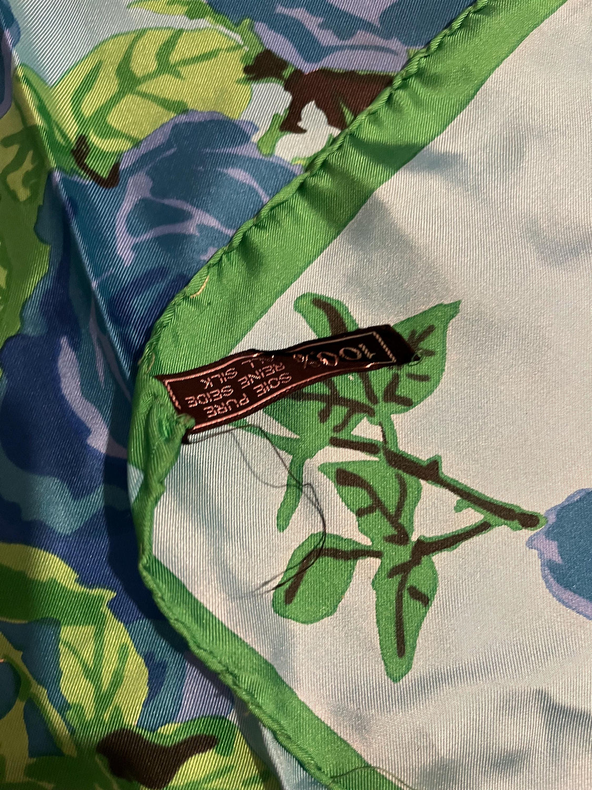 Foulard ken Scott vintage in seta con fantasia floreale