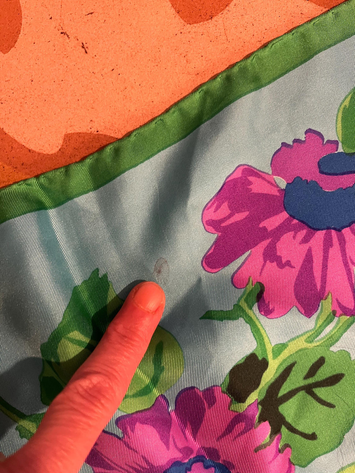 Foulard ken Scott vintage in seta con fantasia floreale